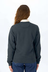 Leichter Pullover aus Bio-Baumwolle, dunkelblau, Rückenansicht, Rundhals, lange Ärmel