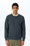 Leichter Pullover aus Bio-Baumwolle, dunkelblau, Rundhals, lange Ärmel, Bündchen
