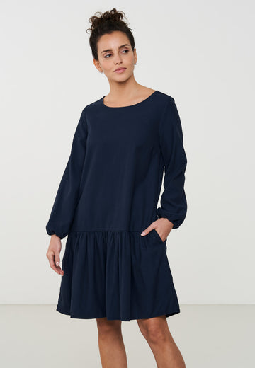 W-105013-NEPETA-Webkleid-aus-Tencel-Mode-Onlineshop-VALPARES-Dark-Navy-Vorne2