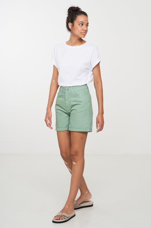 ELODEA Shorts für Damen aus Bio Baumwolle in Green, Vorderansicht