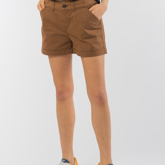 W-2050f-Micro-Chino-Shorts-aus-Bio-Baumwolle-Oeko-Klamotten-Frauen-ALDONNA-Braun-Vorne2