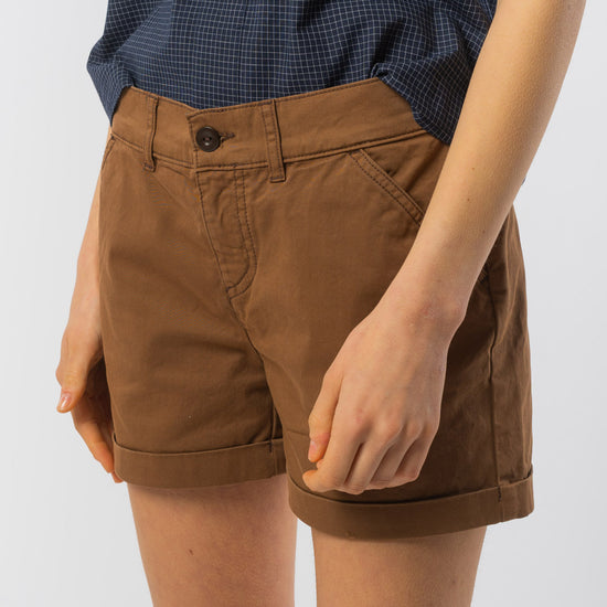 W-2050f-Micro-Chino-Shorts-aus-Bio-Baumwolle-Oeko-Klamotten-Frauen-ALDONNA-Braun-Vorne3