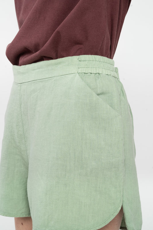W-2250f-Leinen-Shorts-aus-Leinen-Mode-Fair-Produziert-Frauen-FAMOJI-Green-Detail