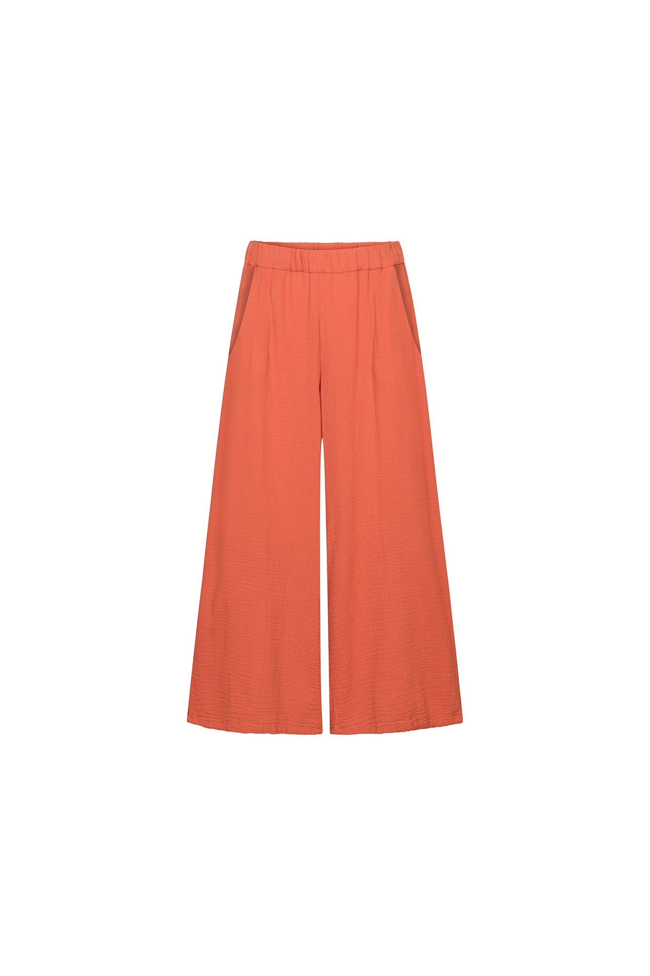 W-2468f-Sheersugger-Hose-aus-Bio-Baumwolle-Bio-Mode-ROHEBI-Sunset-Orange-Vorne