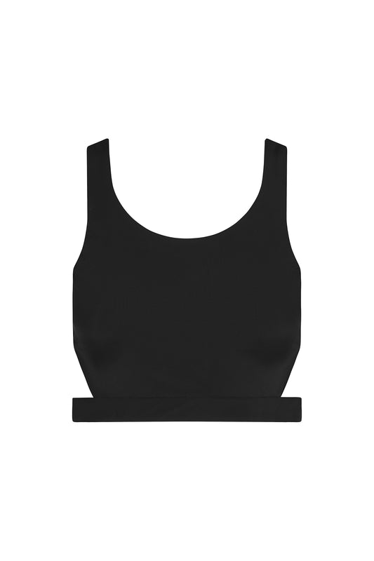 WICKAS Top aus Econyl in Black, Vorderansicht