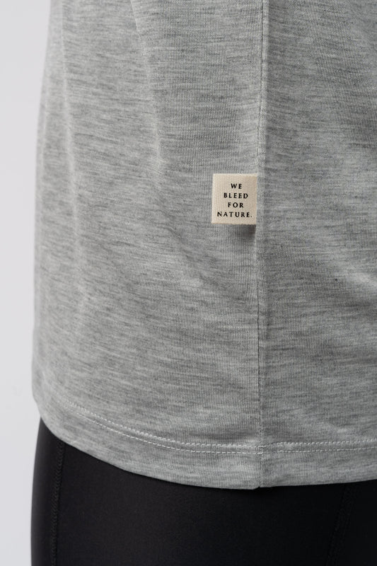 Longsleeve für Damen aus Bio Baumwolle Tencel in Grey Melange, Detailansicht