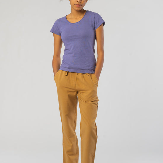 W-66517-Legere-Sommerhose-aus-Bambus-Bio-Baumwolle-Mode-Bio-Fair-Frauen-LUCIDA-Tobacco-Vorne2