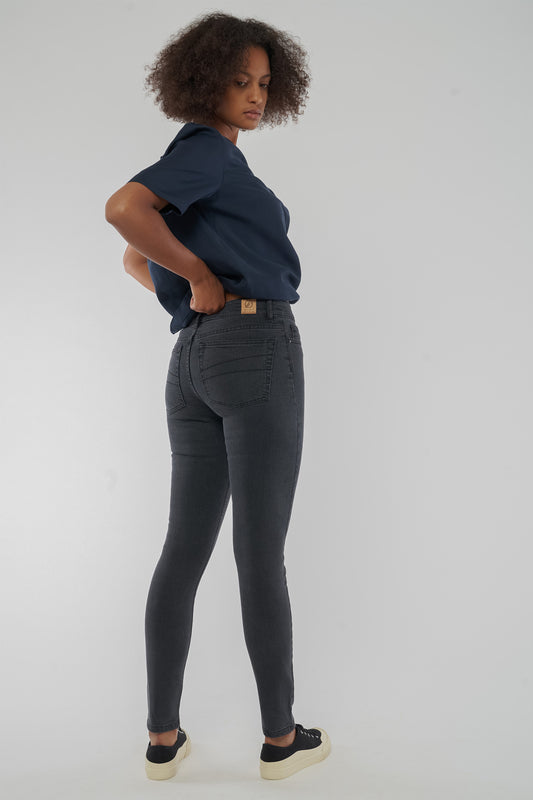 Black Washed Jeans Tencel, Rückansicht