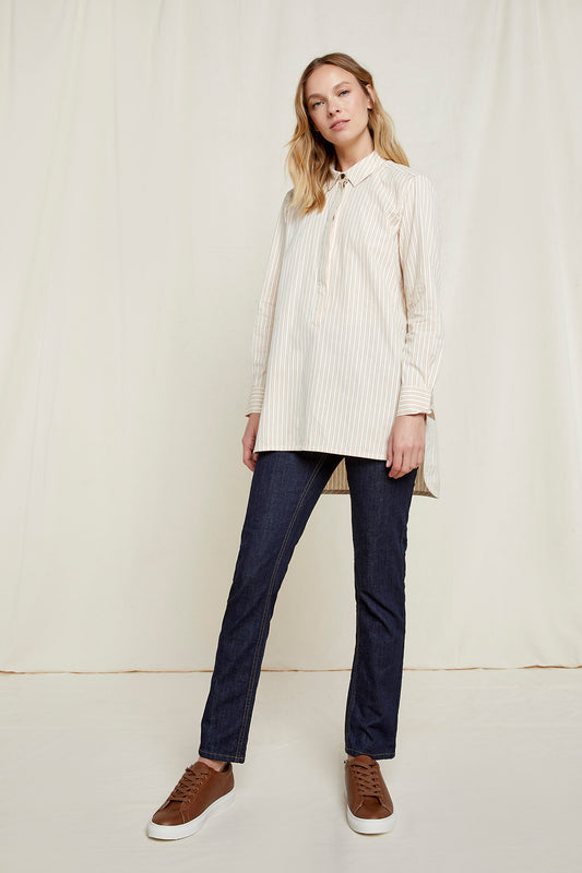 W-B007UF-WH1-Liza-Striped-Shirt-aus-Bio-Baumwolle-Fair-Trade-T-Shirt-Frauen-VIBULANA-Off-White-Vorne_2