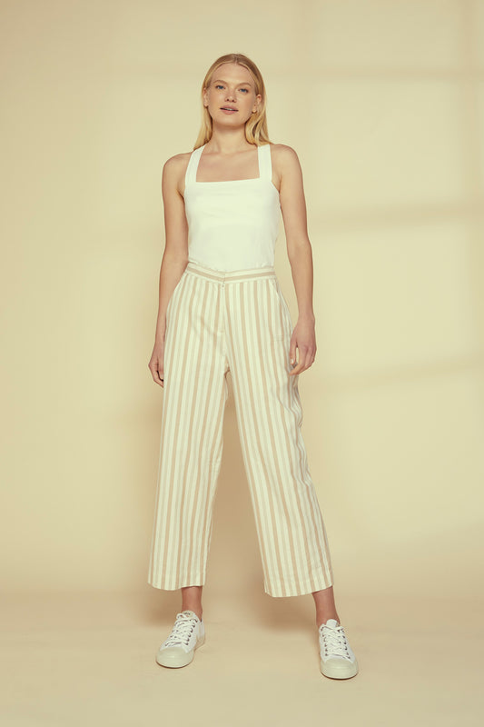 W-C056UG-Emerson-Gestreifte-Hosen-aus-Bio-Baumwolle-Fair-Produzierte-Kleidung-Frauen-TROTTI-Stone-Stripe-Vorne