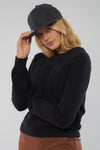 W-Crew-Standard-Knit-Sweater-Bio-Baumwolle-Frauen-Jet-Black-Detail