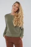 W-Crew-Standard-Knit-Sweater-Bio-Baumwolle-Frauen-Lichen-Green-Vorne