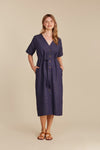 W-E054UJ-INDIA-Kleid-aus-Bio-Baumwolle-Mode-Fair-Produziert-MENGATTA-Navy-Vorne1