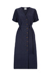 W-E054UJ-INDIA-Kleid-aus-Bio-Baumwolle-Mode-Fair-Produziert-MENGATTA-Navy-Vorne5