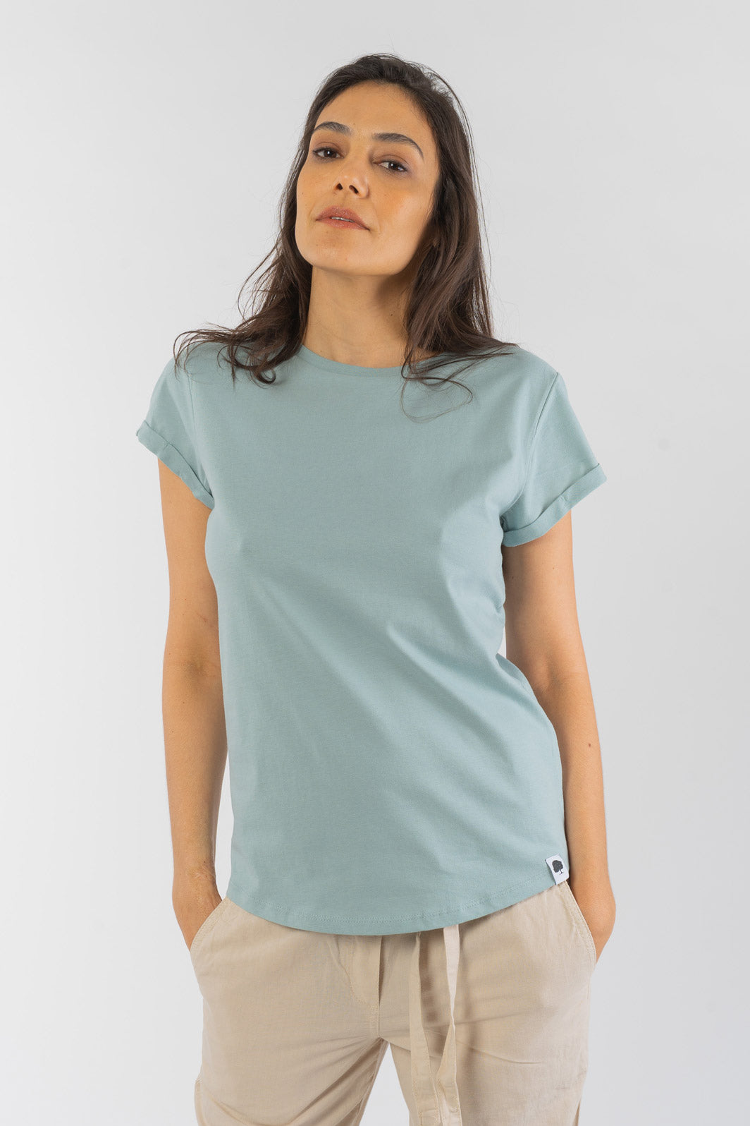 W-EP16-Rolled-Sleeve-T-Shirt-aus-Bio-Baumwolle-Fair-Clothes-Frauen-CALVINE-Slate-Green-Vorne2