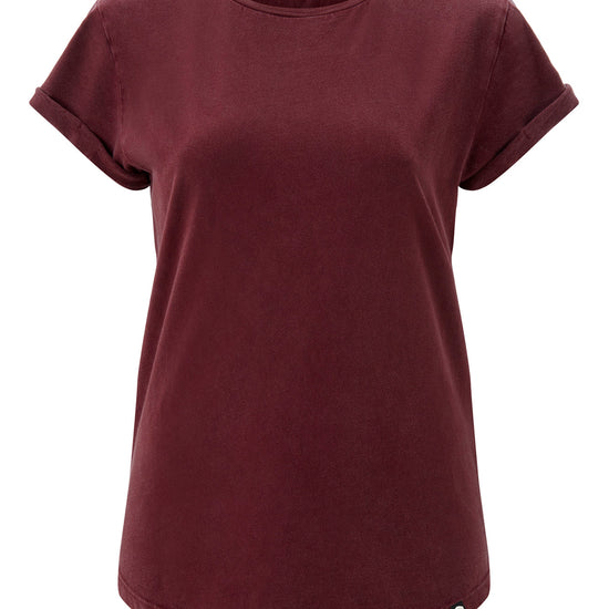 W-EP16-Vintage-Frauen-T-Shirt-Basic-Stone-Washed-Burgundy