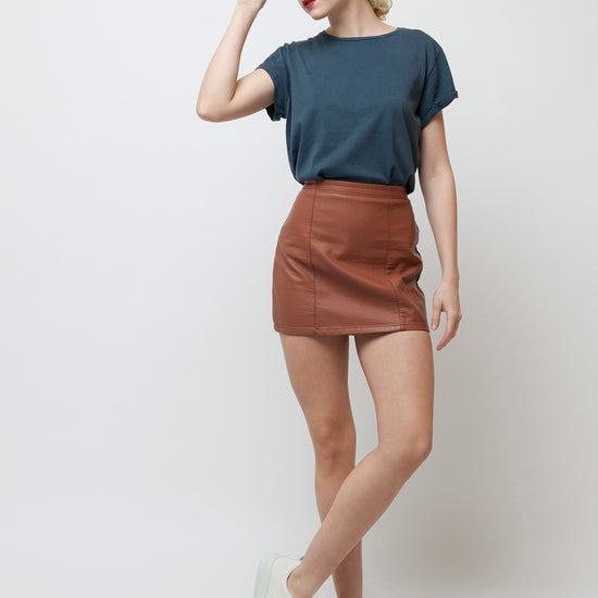 W-EP16-Vintage-Frauen-T-Shirt-Rolled-Sleeve-Stone-Washed-Denim-Vorne