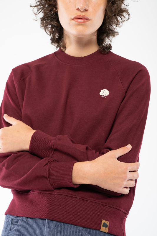 Sweatshirt für Damen in Burgundy, Vorderansicht