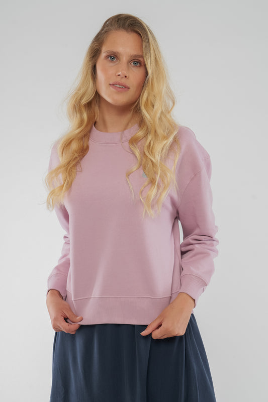THAPSEY Sweatshirt für Damen aus Bio Baumwolle in Purple, Vorderansicht