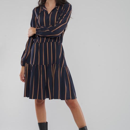 W-GB1257-Mila-Kleid-aus-TENCEL-Faire-Kleidung-Kaufen-Herren-DRAFO-Midnight-Blue-Light-Camel-Stripes-Vorne