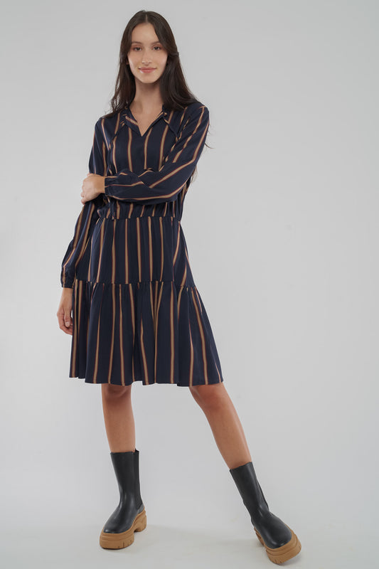 W-GB1257-Mila-Kleid-aus-TENCEL-Faire-Kleidung-Kaufen-Herren-DRAFO-Midnight-Blue-Light-Camel-Stripes-Vorne
