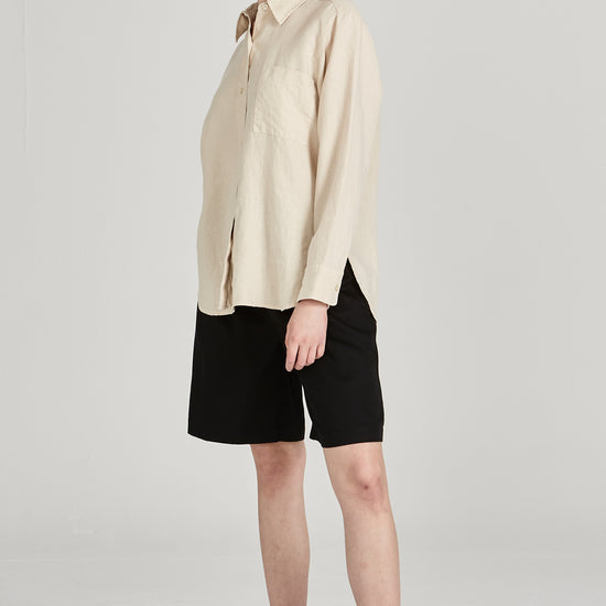W-GB1340-PAM-Hemd-aus-Leinen-Nachhaltige-Mode-Frauen-MASVIDE-Beige-Vorne