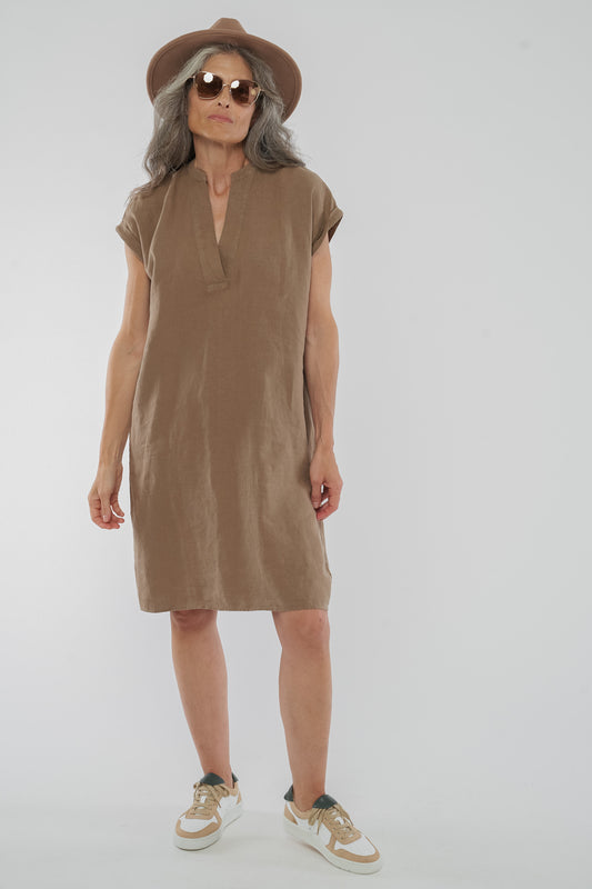 W-GB1346-BIANCA-Kleid-aus-Leinen-Oekomode-Frauen-CURWIS-Muddy-Brown-Vorne23047