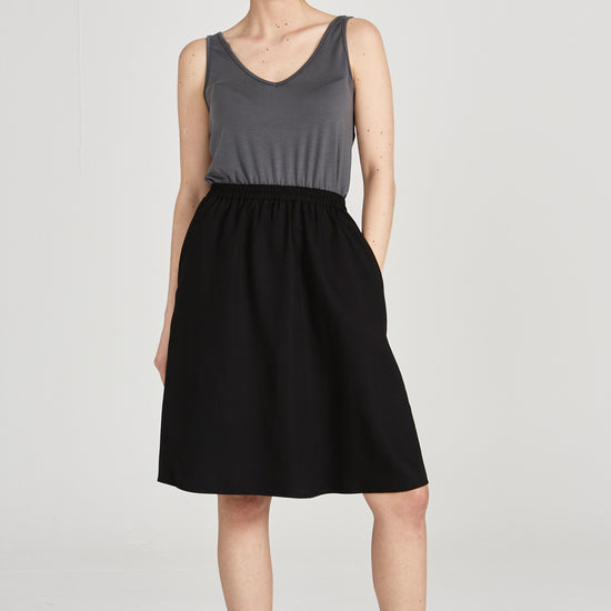 W-GB1414-LEONIE-Rock-aus-Tencel-Bio-Mode-Frauen-HORVAN-Black-Vorne