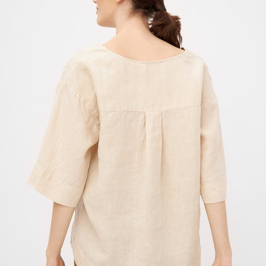 W-GB1548-HARPER-Bluse-aus-Leinen-Oeko-Mode-Online-Shop-VINOTECO-Beige-Vorne2