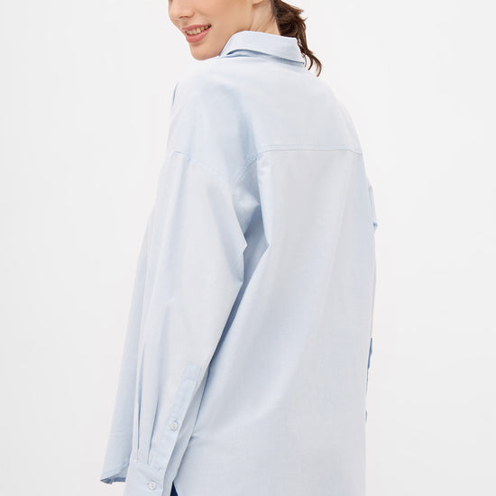 W-GB1550-COSIMA-Bluse-aus-Bio-Baumwolle-Gruene-Mode-Online-Shop-BANIBIBO-Moonlight-Blue-Vorne2