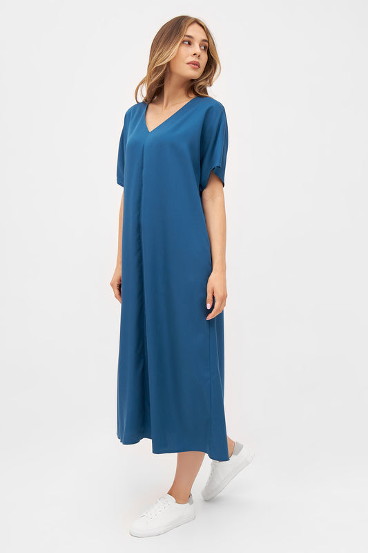 MARMEDAS Kleid für Damen aus Lyocell in Blue, Vorderansicht