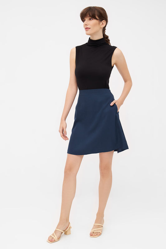 ADELE Rock für Damen aus Lyocell in Midnight Blue, Vorderansicht