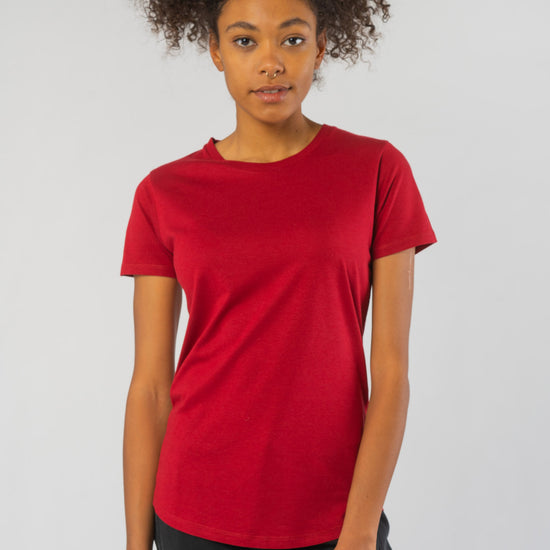 W-N49-Frauen-Ecovero-Holz-T-Shirt-Viskose-Red-Vorne