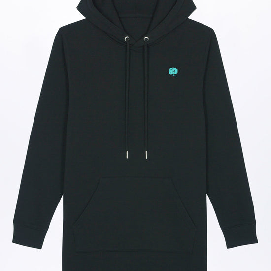 W-STDW143-Sweatshirt-Kleid-mit-Kapuze-Black