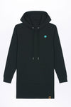 W-STDW143-Sweatshirt-Kleid-mit-Kapuze-Black
