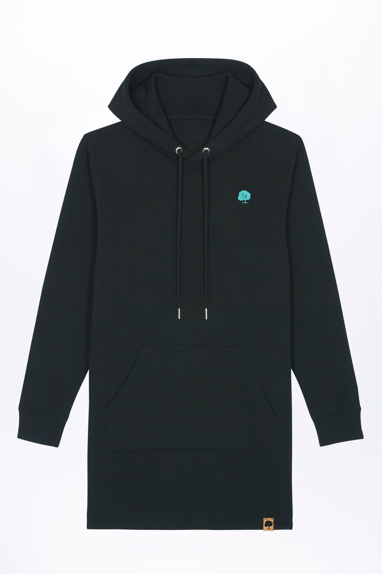W-STDW143-Sweatshirt-Kleid-mit-Kapuze-Black