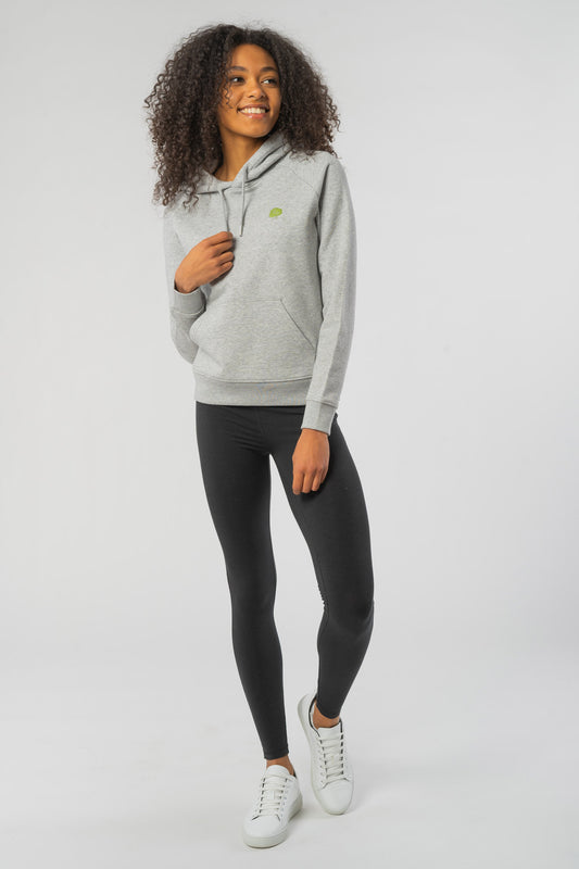 PETUNIA Hoodie für Damen aus Bio Baumwolle in Heather Grey, Vorderansicht