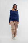 W-STTW021-Longsleeve-Bio-Nachhaltig-Standard-Black-Heather-Blue-Vorne-2