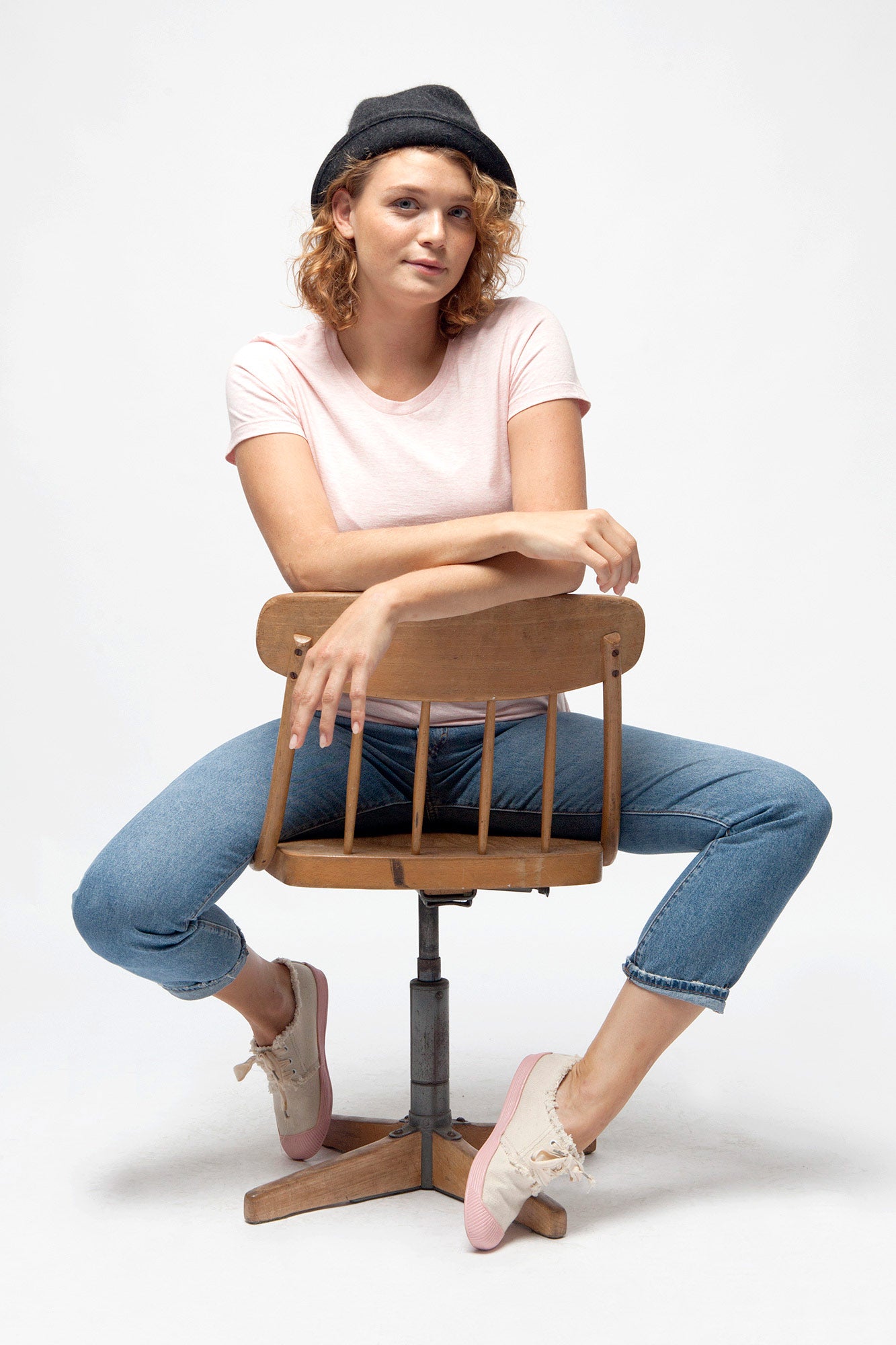 W-STTW032-Standard-T-Shirt-Bio-Fair-Cream-Heather-Pink-Vorne