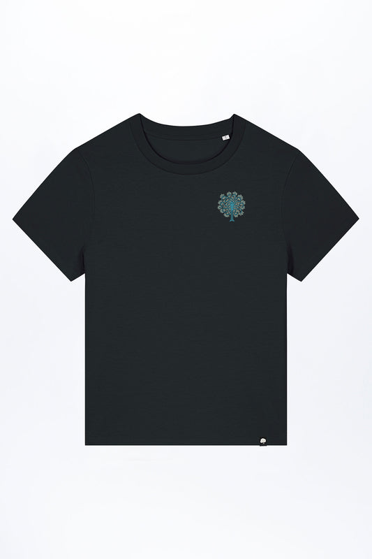 W-STTW172-Basic-T-Shirt-aus-Bio-Baumwolle-Bedrucktes-Design-Baummensch-Black