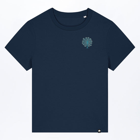 W-STTW172-Basic-T-Shirt-aus-Bio-Baumwolle-Bedrucktes-Design-Baummensch-French-Navy