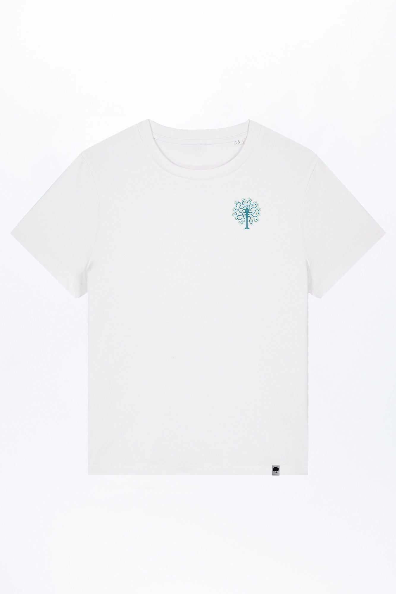 W-STTW172-Basic-T-Shirt-aus-Bio-Baumwolle-Bedrucktes-Design-Baummensch-White