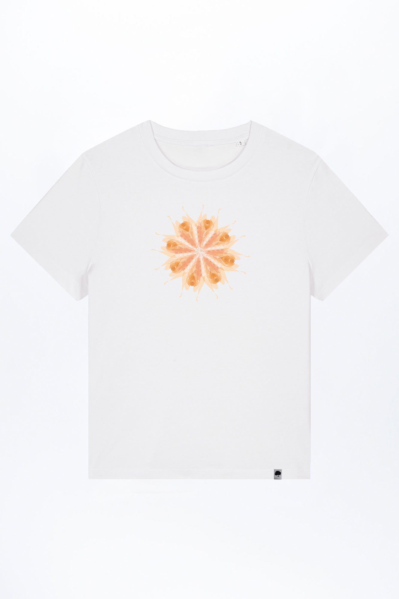 W-STTW172-Basic-T-Shirt-aus-Bio-Baumwolle-Bedrucktes-Design-Bluete-White