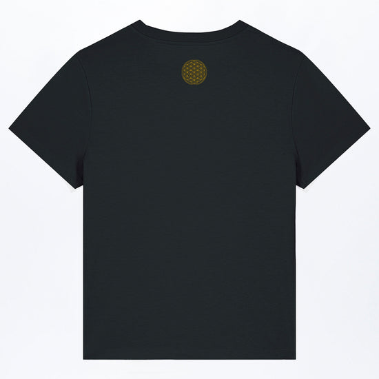 W-STTW172-Basic-T-Shirt-aus-Bio-Baumwolle-Bedrucktes-Design-CASSIMA-Blume-des-Lebens-Black