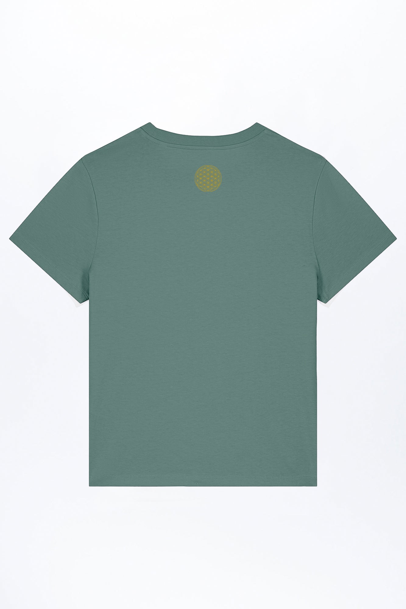 W-STTW172-Basic-T-Shirt-aus-Bio-Baumwolle-Bedrucktes-Design-CASSIMA-Blume-des-Lebens-Green-Bay