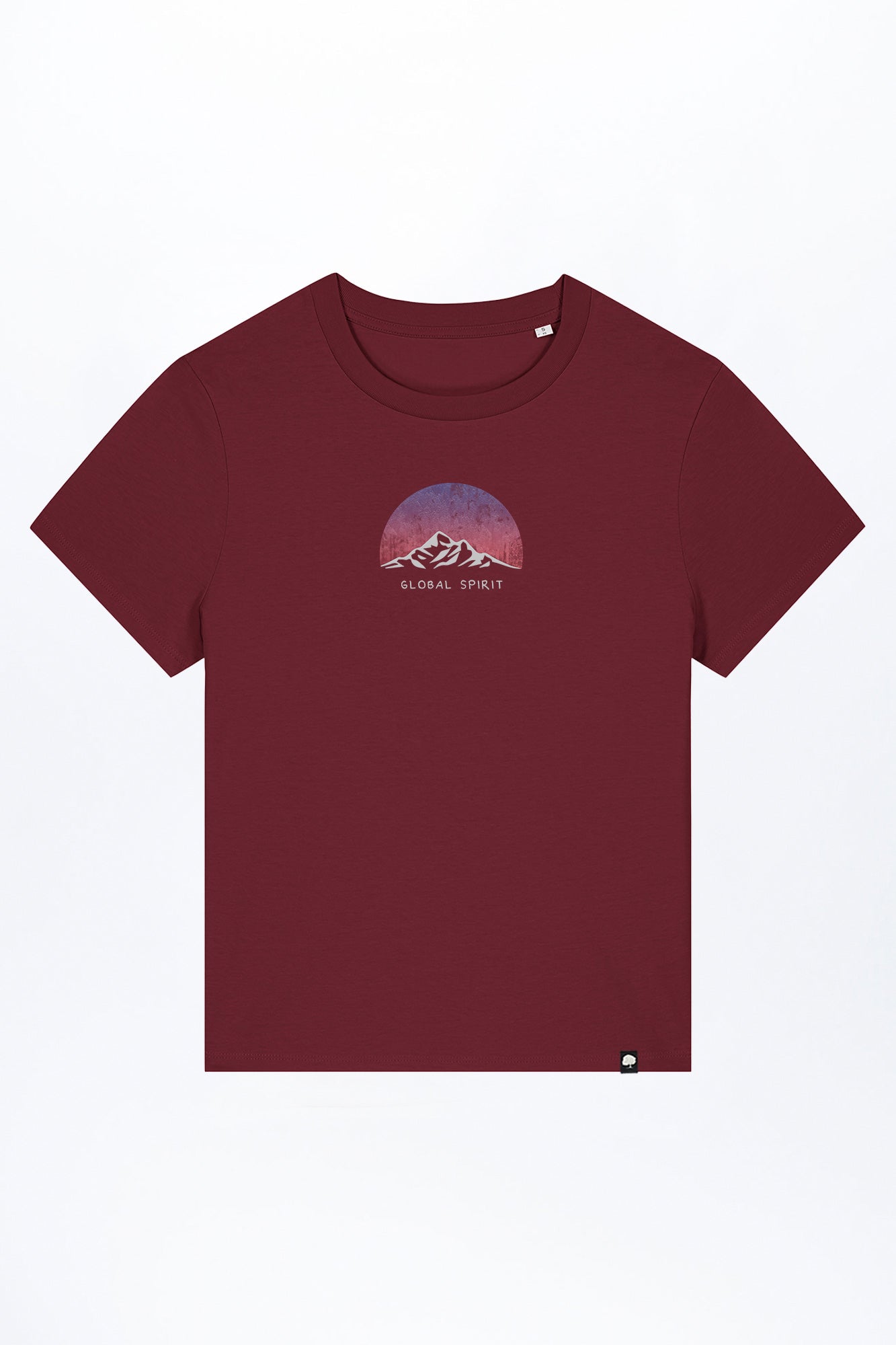 W-STTW172-Basic-T-Shirt-aus-Bio-Baumwolle-Bedrucktes-Design-CASSIMA-Global-Spirit-Burgundy