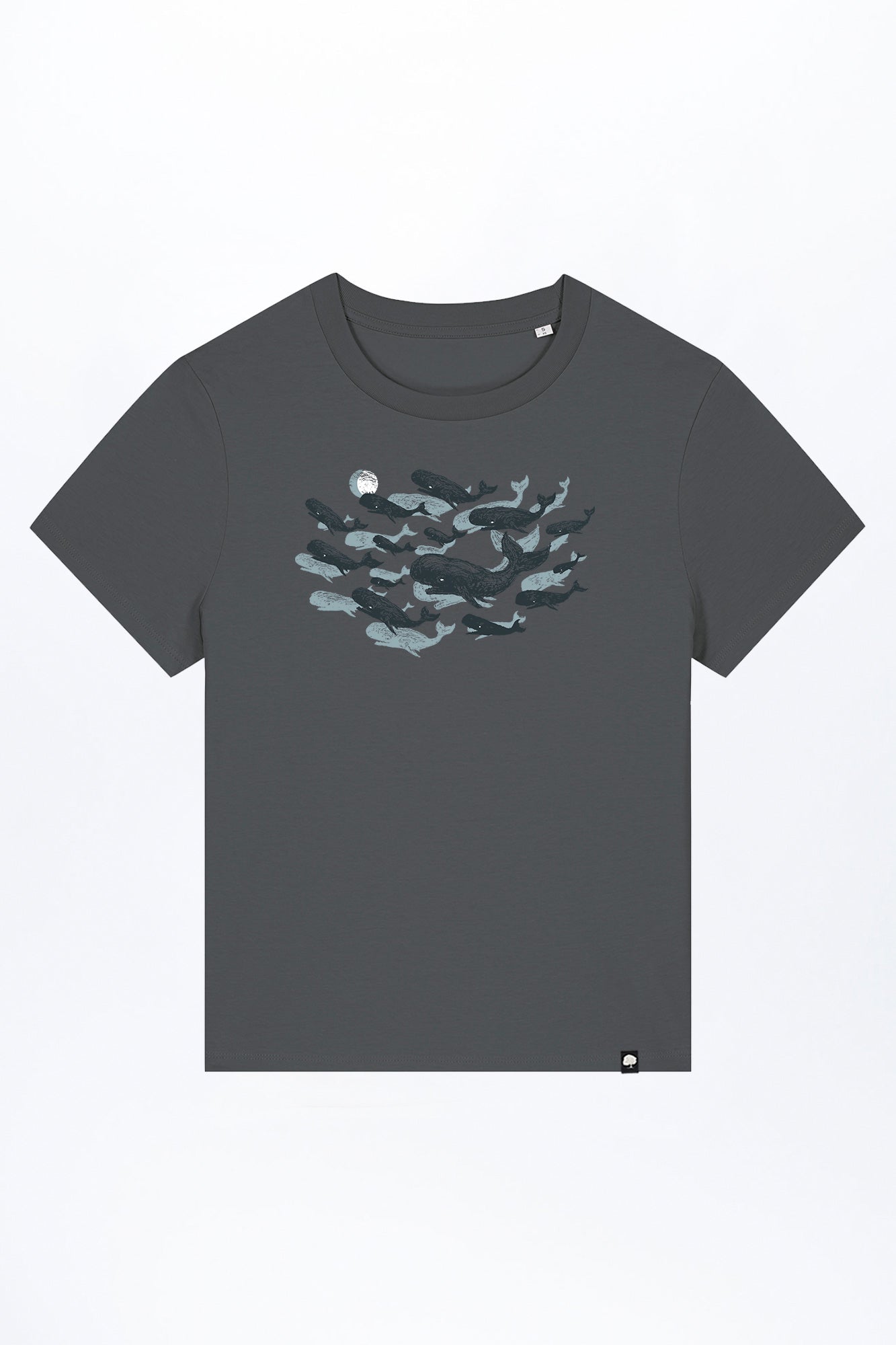 W-STTW172-Basic-T-Shirt-aus-Bio-Baumwolle-Bedrucktes-Design-CASSIMA-Leviathan-Anthracite