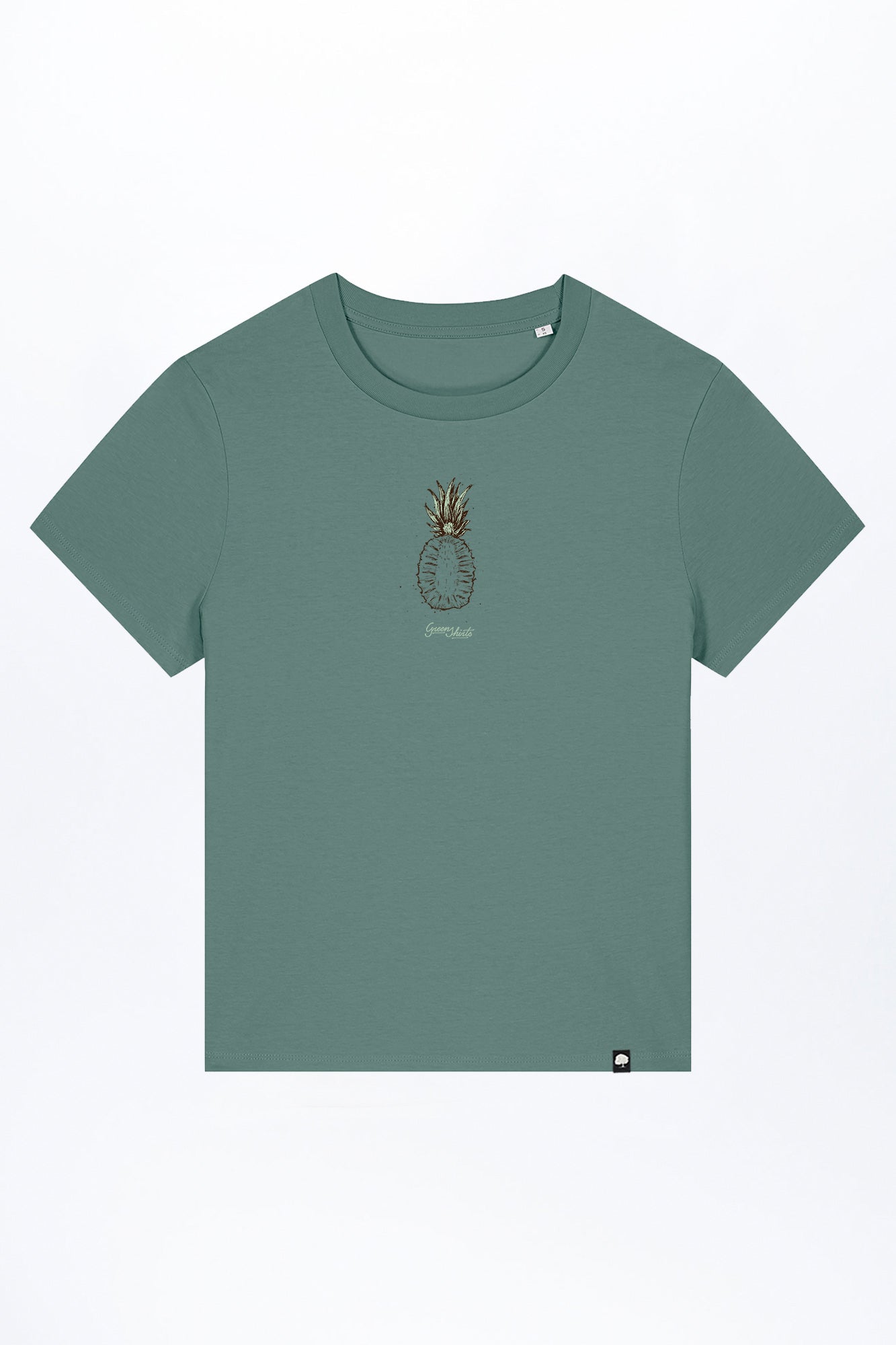 W-STTW172-Basic-T-Shirt-aus-Bio-Baumwolle-Bedrucktes-Design-CASSIMA-Pinetree-Green-Bay