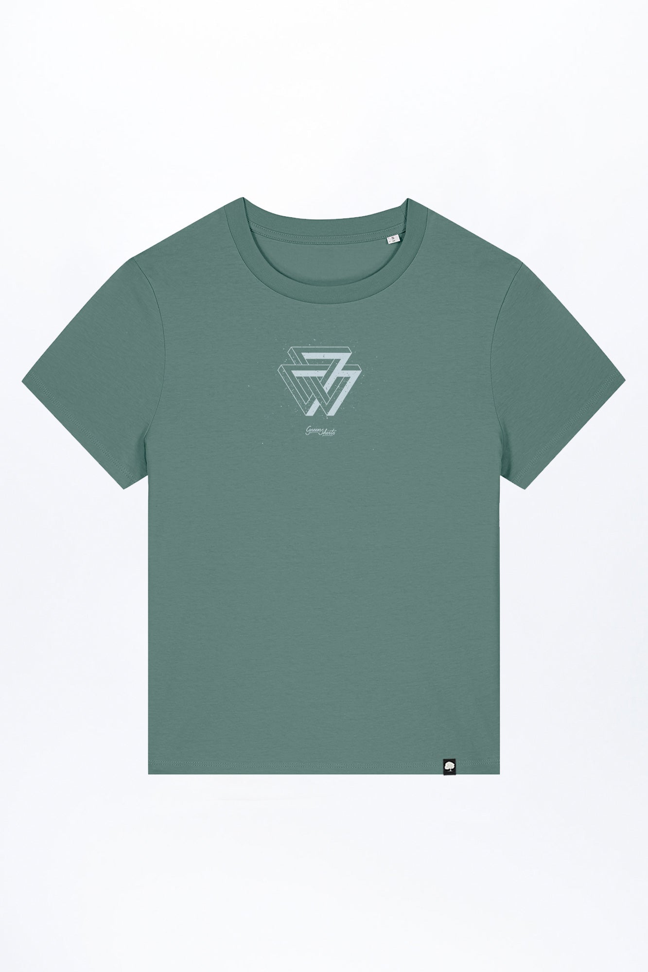 W-STTW172-Basic-T-Shirt-aus-Bio-Baumwolle-Bedrucktes-Design-CASSIMA-Triangle-Green-Bay