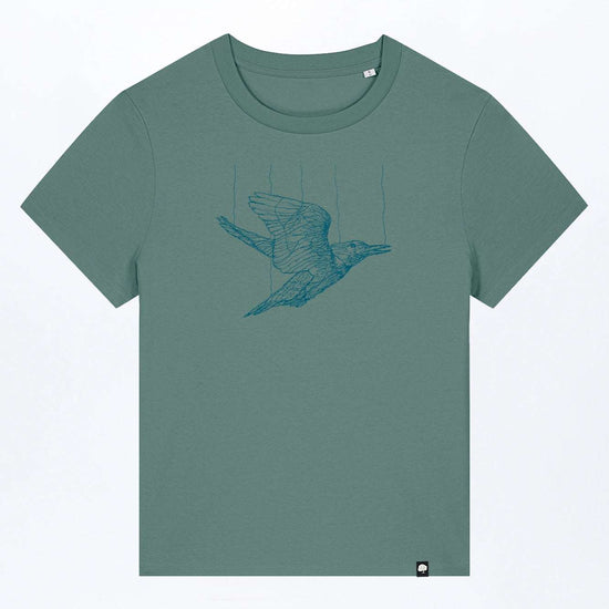 W-STTW172-Basic-T-Shirt-aus-Bio-Baumwolle-Bedrucktes-Design-Freedom-Bird-Green-Bay